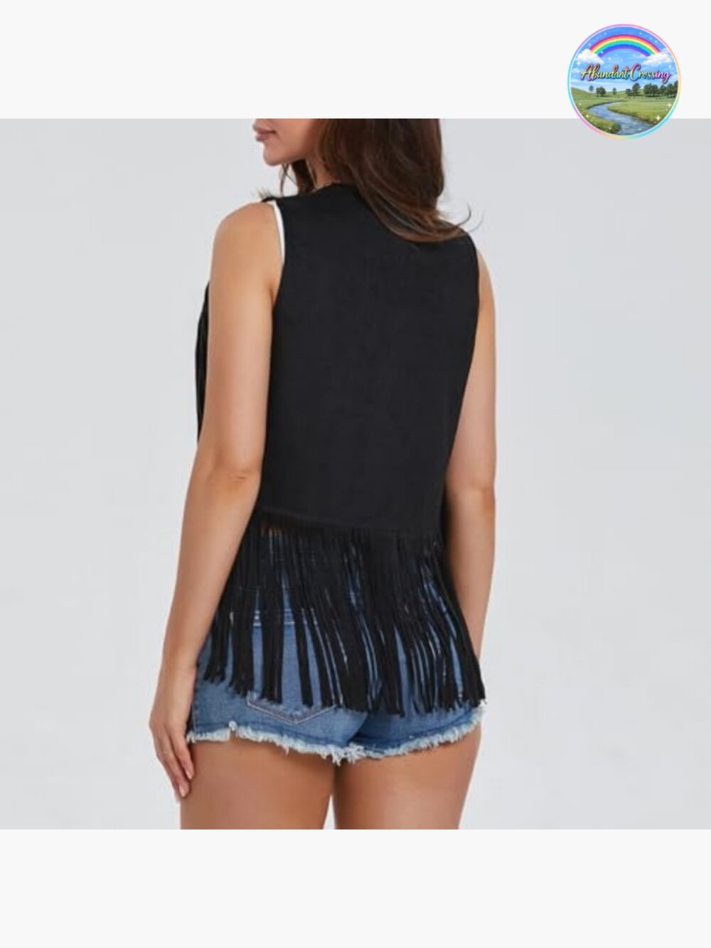 Faux Suede Fringe Vest Sleeveless Tassel Hippie Boho Western Jacket Waistcoat - Picture 6 of 6